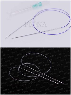 Levantamento dobro da silhueta da linha 21G 290mm da agulha do braço dobro
